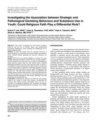 thumbnail for Lee_Investigating the association between strategic and pathological gambling behaviors and substance use in youth could religious faith play a differential role.pdf