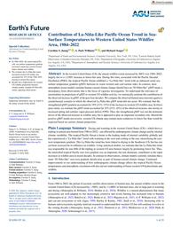 thumbnail for Earth s Future - 2026 - Juang - Contribution of La‐Nina‐Like Pacific Ocean Trend in Sea‐Surface Temperatures to Western.pdf