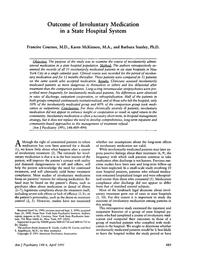thumbnail for Outcome of involuntary medication in a state hospital system.pdf