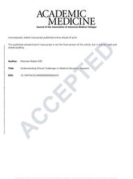 thumbnail for Klitzman - 2022 - Understanding Ethical Challenges in Medical Educat.pdf