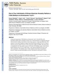 thumbnail for Zainabadi K et al one in four 11q13 deletion Genomics 2014.pdf