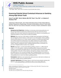 thumbnail for Lee_Examining potential school contextual influences on gambling among high school youth.pdf