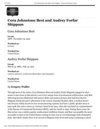 thumbnail for Cora Johnstone Best and Audrey Forfar Shippam – Women Film Pioneers Project.pdf