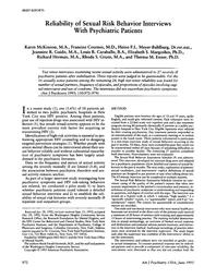 thumbnail for Reliability of sexual risk behavior interviews with psychiatric patients.pdf