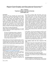 thumbnail for Bowers 2019 Report Card Grades and Educational Outcomes.pdf