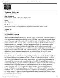 thumbnail for Fatma Begum – Women Film Pioneers Project.pdf