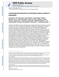 thumbnail for Kode A et al Leuemogeneis B-catenin mutation Nature 2014.pdf
