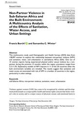 thumbnail for Barchi and Winter - 2020 - Non-Partner Violence in Sub-Saharan Africa and the.pdf