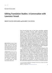 thumbnail for Van Dyck and Edwards_Editing-Translation-Studies-a-conversation-with-Lawrence-Venuti (2026).pdf