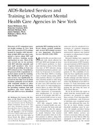 thumbnail for AIDS-related services and training in outpatient mental health care agencies in New York.pdf