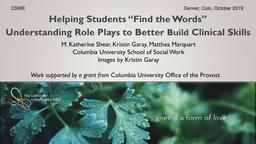 thumbnail for Shear_Garay_Marquart_Helping Students Find the Words_Presentation at Council on Social Work Education Annual Program Meeting 2019.pdf