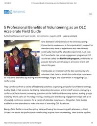 thumbnail for Marquart and Kendal_5 Professional Benefits of Volunteering as an OLC Accelerate Field Guide.pdf