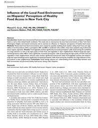 thumbnail for Co-Bakken-2018-Influence of the Local Food Environment on Hispanics’ Perceptions of Healthy Food Access in New York City.pdf