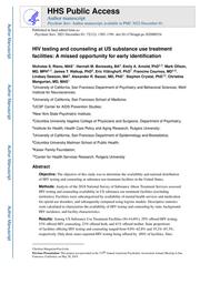 thumbnail for HIV testing and counseling at U.S. substance use treatment facilities- A missed opportunity for early identification.pdf