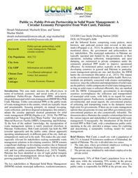 thumbnail for Public vs. Public-Private Partnership in Solid Waste Management- A Circular Economy Perspective from Wah Cantt, Pakistan.pdf