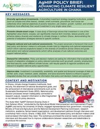 thumbnail for AgMIP Policy Brief_Advancing Climate Resilient Agriculture in Ghana.pdf