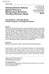 thumbnail for Barchi et al. - 2018 - Intimate Partner Violence Against Women in Northwe.pdf