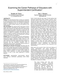 thumbnail for Davis and Bowers 2019 Examining Superintendent Pathways EAQ.pdf