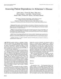 thumbnail for Assessing Patient Dependence in Alzheimer.pdf