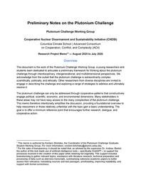 thumbnail for Preliminary Notes on the Plutonium Challenge  (1).pdf