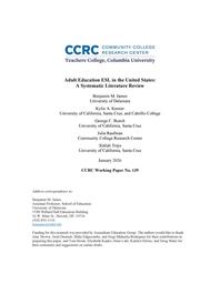 thumbnail for CCRC-WP-139_ELCC_literature_review-011626_final_r-1.pdf