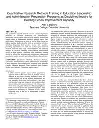 thumbnail for Bowers 2017 JRLE Quant Research Methods Training in Ed Leadership.pdf