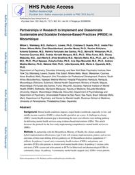 thumbnail for Partnerships in Research to Implement and Disseminate Sustainable and Scalable Evidence-Based Practices (PRIDE) in Mozambique.pdf