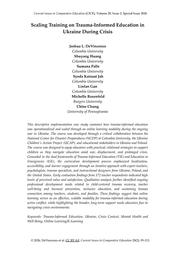 thumbnail for Scaling Training on Trauma-Informed Education in Ukraine During Crisis_DeVincenzo et al.pdf