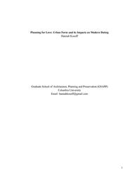 thumbnail for Planning for Love Urban Form and its Impacts on Modern Dating_Hannah_Kosoff.pdf
