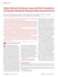 thumbnail for Kim_State Medical Marijuana Laws and the Prevalence of Opioids Detected Among Fatally Injured Drivers..pdf