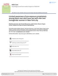 thumbnail for Limited awareness PrEP black MSM NYC AIDS Care 2017 (1).pdf