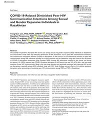 thumbnail for COVID-19 SGE Peer HIV Communication in Kaz_Health Ed & Behavior.pdf