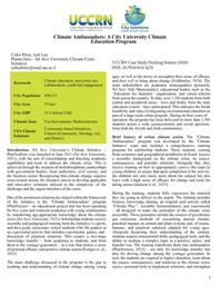thumbnail for Climate Ambassadors, A City University Climate Education Program.pdf