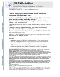 thumbnail for Chen_Patterns of concurrent substance use among adolescent nonmedical ADHD stimulant users..pdf