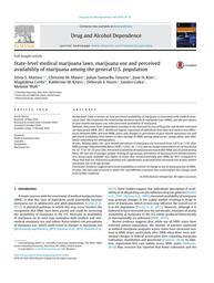 thumbnail for Martins_State-level medical marijuana laws, marijuana use and perceived availability of marijuana among the general U.S. population..pdf