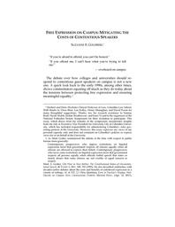 thumbnail for FREE EXPRESSION ON CAMPUS- MITIGATING THE COSTS OF CONTENTIOUS SPEAKERS .pdf
