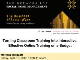 thumbnail for Marquart_Turning Classroom Training into Online Training_NSWM28_6.16.17.pdf