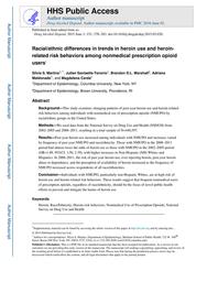 thumbnail for Martins_Racialethnic differences in trends in heroin use and heroin-related risk behaviors among nonmedical prescription opioid users..pdf