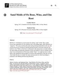 thumbnail for ann_020_sp_15_MarrisPope_OxBoneWineAndElmRootSandcasting.pdf