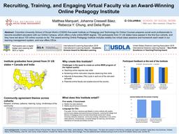 thumbnail for Marquart Creswell Baez Chung Ryan_NSWM 2019_Recruiting Training Engaging Virtual Faculty via an Award-Winning Online Pedagogy Institute.pdf
