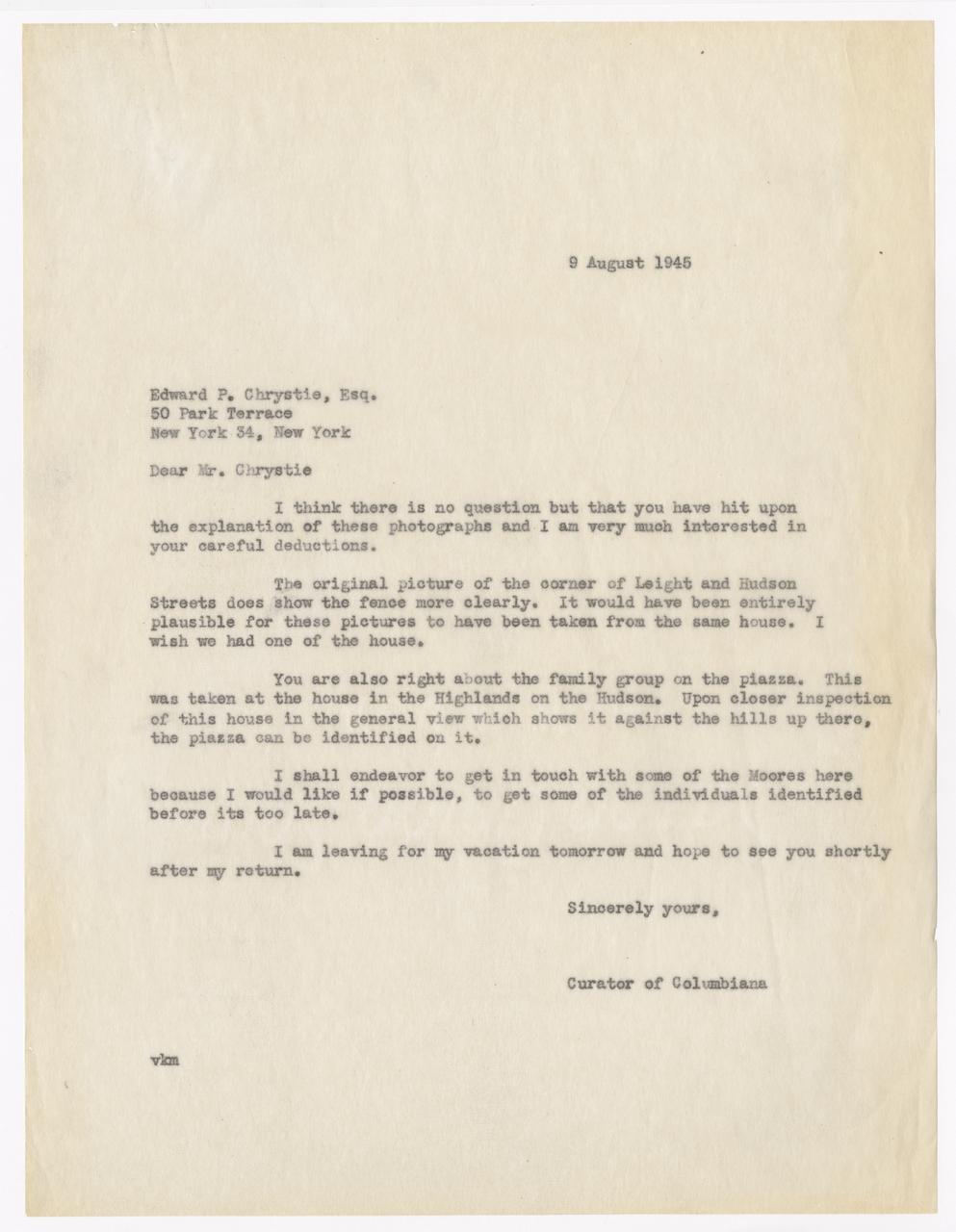 Typed letter.