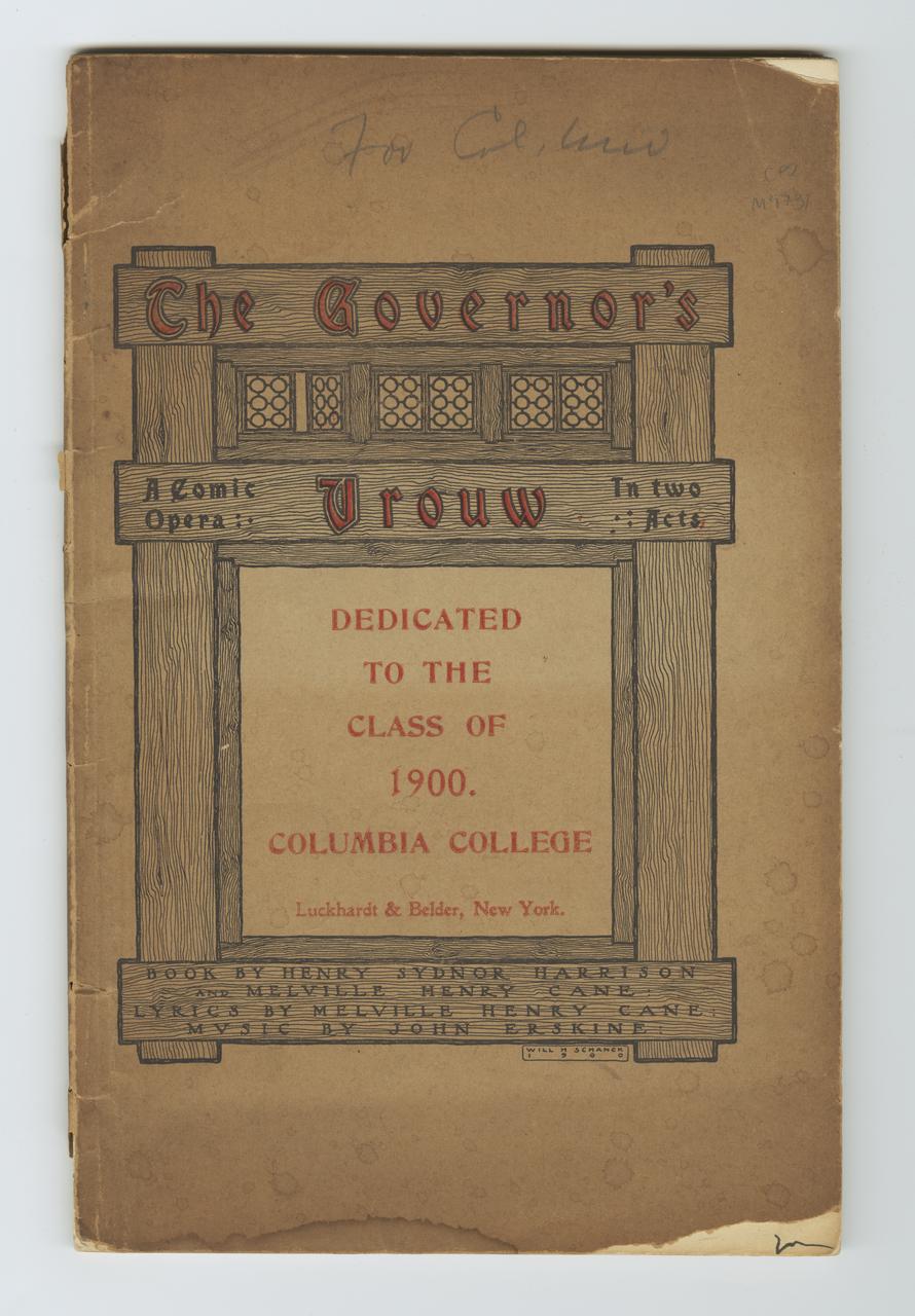 Cover for "The Governor's Vrouw" made to look as if etched on an old tavern window.