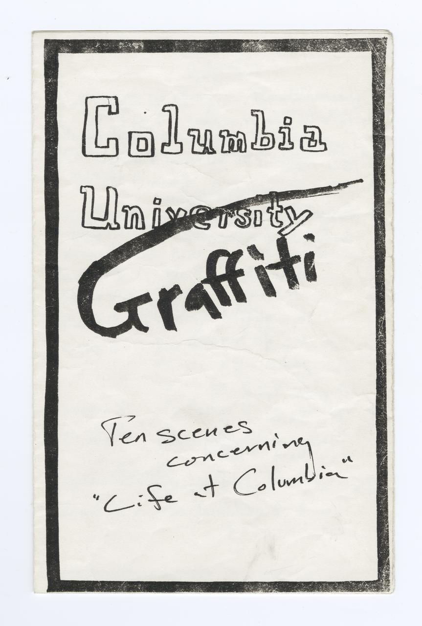 Cover of Columbia Graffiti program with the handwritten subtitle "ten scenes concerning life at Columbia."