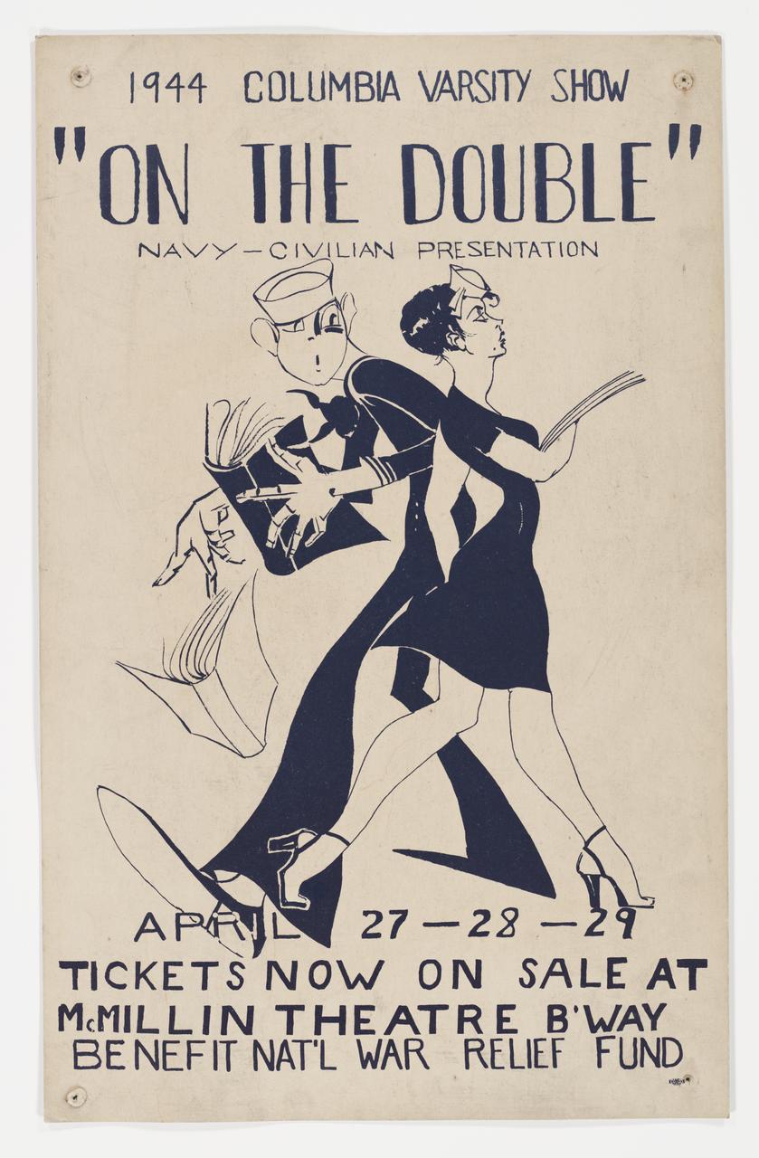 Poster for "On the Double" as a soldier turns to looks at a woman walking past.